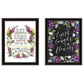 Set Of Two Flowers Make Us Laugh Black Framed Print Wall Art
