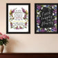 Set Of Two Flowers Make Us Laugh Black Framed Print Wall Art