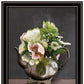 Set Of Two Vintage Floral Tea Pot and Door Knob Black Framed Print Kitchen Wall Art
