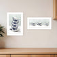 Set Of Two Tea tower with Cups and Sauces White Framed Print Kitchen Wall Art