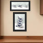 Set Of Two Tea tower with Cups and Sauces Black Framed Print Kitchen Wall Art