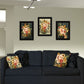 Set Of Three Romantic Autumn Black Framed Print Wall Art