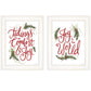 Set Of Two Good Tidings and Joy White Framed Print Wall Art