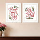Set Of Two Good Tidings and Joy White Framed Print Wall Art