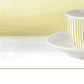 Set Of Three Tea Cups and Yellow Flowers White Framed Print Kitchen Wall Art