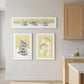Set Of Three Tea Cups and Yellow Flowers White Framed Print Kitchen Wall Art