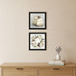Set Of Two BOHO Pumpkins and Flowers 1 Black Framed Print Wall Art