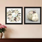 Set Of Two BOHO Pumpkins and Flowers 1 Black Framed Print Wall Art