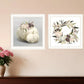 Set Of Two BOHO Pumpkins and Flowers 2 White Framed Print Wall Art