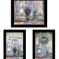 Set Of Three Abundance of Beauty Black Framed Print Wall Art