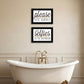 Set Of Two No Selfies When Seated 2 Black Framed Print Bathroom Wall Art
