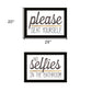 Set Of Two No Selfies When Seated 1 White Framed Print Bathroom Wall Art