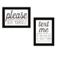 Set Of Two Text Me If You Run Out of Toilet Paper While Seated Black Framed Print Wall Art