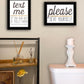 Set Of Two Text Me If You Run Out of Toilet Paper While Seated Black Framed Print Wall Art