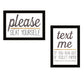 Set Of Two Text Me If You Run Out of Toilet Paper While Seated 1 White Framed Print Wall Art