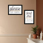 Set Of Two Text Me If You Run Out of Toilet Paper While Seated 1 White Framed Print Wall Art