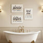 Set Of Three Toilet Humor 1 White Framed Print Wall Art
