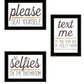 Set Of Three Toilet Humor Black Framed Print Wall Art