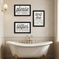 Set Of Three Toilet Humor Black Framed Print Wall Art