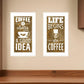 Set Of Two Life Begins and Ends With Coffee White Framed Print Wall Art