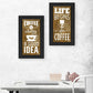 Set Of Two Life Begins and Ends With Coffee White Framed Print Wall Art