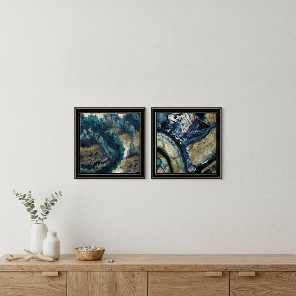 Set Of Two Geode Reef Pleasure 2 Black Framed Print Wall Art