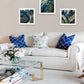 Set Of Three Deep Blue 2 White Framed Print Wall Art