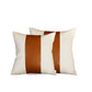 Set of Two 17" Brown And Ivory Faux Leather Throw Pillow Covers