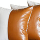 Vegan Faux Leather Detailed Throw Pillow Set of 4