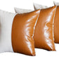 Vegan Faux Leather Detailed Throw Pillow Set of 4