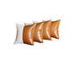 Vegan Faux Leather Detailed Throw Pillow Set of 4