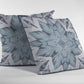 18" Blue Floral Forest Zippered Suede Throw Pillow
