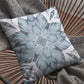 18" Blue Floral Forest Zippered Suede Throw Pillow