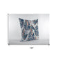 18” Blue Gray Tropical Leaf Zippered Suede Throw Pillow