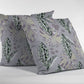 16” Blue Purple Tropical Leaf Zippered Suede Throw Pillow
