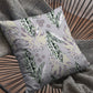 18” Blue Purple Tropical Leaf Zippered Suede Throw Pillow