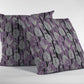 18” Lavender Black Fall Leaves Zippered Suede Throw Pillow