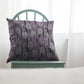 18” Lavender Black Fall Leaves Zippered Suede Throw Pillow