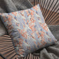 18" Orange Lavender Tropics Zippered Suede Throw Pillow