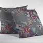 16" Purple Gray Garden Zippered Suede Throw Pillow