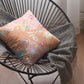 16" Pink Orange Garden Zippered Suede Throw Pillow
