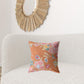 18" Pink Orange Garden Zippered Suede Throw Pillow