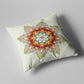 16" Orange Green Mandala Zip Suede Throw Pillow
