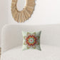 16" Orange Green Mandala Zip Suede Throw Pillow