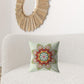 18" Orange Green Mandala Zip Suede Throw Pillow