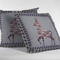 16" Purple Cream Boho Deer Zippered Suede Throw Pillow