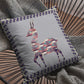 16" Purple Cream Boho Deer Zippered Suede Throw Pillow