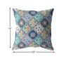 16” Blue Peach Trellis Suede Zippered Throw Pillow