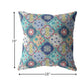 18” Blue Peach Trellis Suede Zippered Throw Pillow