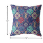 16” Navy Red Trellis Suede Zippered Throw Pillow